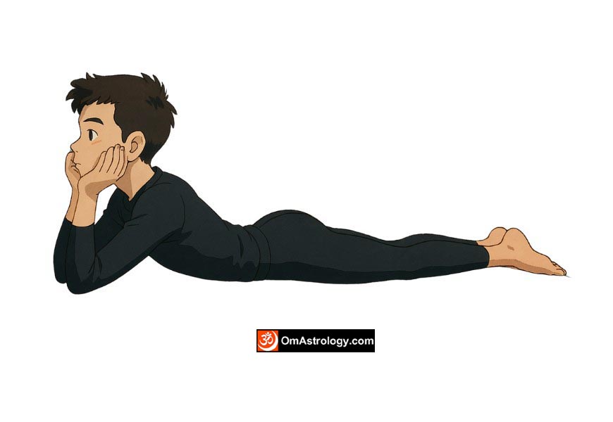 makarasana yoga pose (crocodile pose) meaning uses