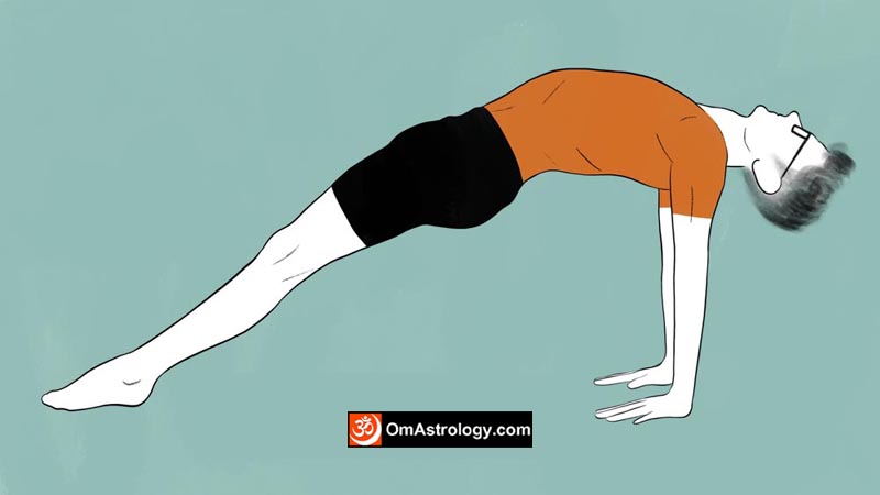 purvottanasana yoga pose (upward plank pose) meaning uses