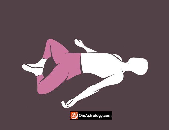 supta baddha konasana yoga pose (reclining bound angle pose) meaning uses