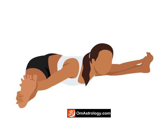 upavistha konasana yoga pose (wide-angle seated forward bend pose) meaning uses